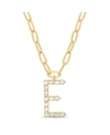 CATHERINE MALANDRINO WOMEN'S GOLD-TONE RHINESTONE "E" INITIAL NECKLACE