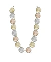 Kensie Gold-tone, Rose Gold-tone And Silver-tone Circle Stone Necklace In Multi