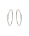 Ettika Crystal Embellished Hoop Earrings In Silver