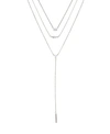 Ettika Layered Opal Lariat Women's Necklace Set Of 3 In Silver