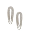 Ettika Crystal Draped Fringe Statement Earrings In Silver Tone In Silver