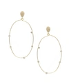 Ettika Delicate Crystal Large Oval Hoop Women's Earrings In Gold