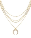 ETTIKA LAYERED CHAIN CRESCENT HORN WOMEN'S NECKLACE