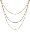 Essentials Silver Plated Multi-chain 18" Layered Statement Necklace In Two-tone