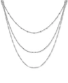 ESSENTIALS SILVER PLATED MULTI-CHAIN 18" LAYERED STATEMENT NECKLACE