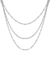 Essentials Silver Plated Multi-chain 18" Layered Statement Necklace In Silver