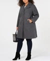 TOMMY HILFIGER PLUS SIZE SINGLE-BREASTED PEACOAT, CREATED FOR MACY'S