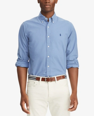 Polo Ralph Lauren Men's Big & Tall Classic Fit Long-sleeve Oxford Shirt In Blue