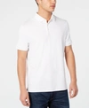 Calvin Klein Short Sleeve Logo Slub Polo Shirt In Standard White