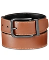 Original Penguin Men's Bubble Reversible Leather Belt In Dark Brown