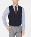Calvin Klein Men's Slim-fit Wool Infinite Stretch Suit Vest In Navy