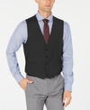 Calvin Klein Men's Slim-fit Wool Infinite Stretch Suit Vest In Charcoal