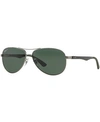 Ray Ban Carbon Fibre Sunglasses Grey Frame Green Lenses Polarized 61-13 In Gunmetal/blue Mirror Polar