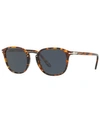 Persol Tortoiseshell Foldable Steve Mcqueen Sunglasses In Tortoise Brown / Blue