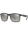 Ray Ban Rb4264 Chromance Sunglasses Black Frame Silver Lenses Polarized 58-18 In Matte Black/blue Mir Gold Gradient Polar