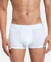 Calvin Klein Ultrasoft Stretch Modal Trunks In White W/ Monument Logo