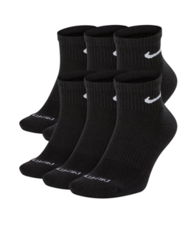 Nike Dri-fit 6-pack Everyday Plus No-show Performance Socks In Black/white
