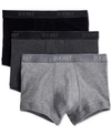 2(x)ist Men's Essential No-show Trunks 3-pack In Black/heather Grey/charcoal Heather