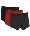 2(x)ist Men's Underwear, Essentials Boxer Brief 3 Pack In Black/grey/red
