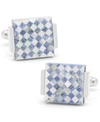 CUFFLINKS, INC FLOATING MOTHER OF PEARL CHECKERED CUFFLINKS