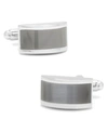 Cufflinks, Inc Grey Cat's Eye Bridged Cufflinks In Black