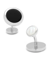 CUFFLINKS, INC DOUBLE SIDED ONYX ROUND BEVELED CUFFLINKS