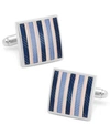 Cufflinks, Inc Pink And Navy Striped Square Cufflinks In Blue