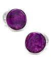 Cufflinks, Inc Sterling Classic Round Sugilite Nebula Cufflinks In Silver