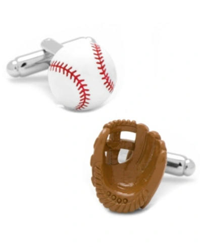 Cufflinks, Inc 3d Baseball And Glove Enamel Cufflinks In Multi