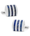 CUFFLINKS, INC STAINLESS STEEL STRIPED LAPIS CUFFLINKS