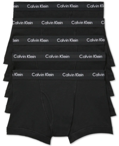 Calvin Klein Men's Cotton Stretch Trunks 5-pack Underwear In Black
