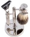 BEY-BERK MEN'S MONOGRAMMED RAZOR & BRUSH SET