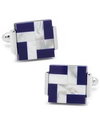 CUFFLINKS, INC MOTHER OF PEARL AND LAPIS WINDMILL SQUARE CUFFLINKS