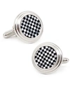 CUFFLINKS, INC ONYX AND MOTHER OF PEARL CHECKER STEP CUFFLINKS