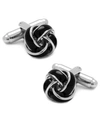 Cufflinks, Inc Black And Silver Knot Stud Set In Black