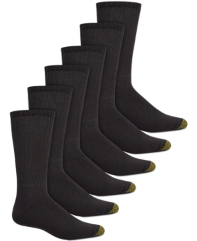 Gold Toe Men's 6-pack Casual Harrington Socks In Black