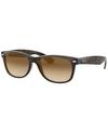 Ray Ban New Wayfarer Classic Sunglasses Brown On Transparent Brown Frame Brown Lenses Polarized 58-18 In Tortoise/brown