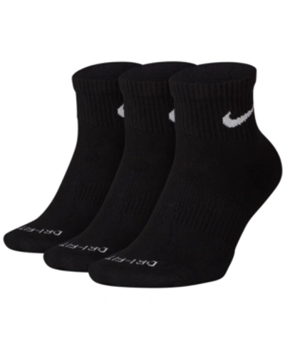 Nike Everyday Plus Cushioned Training Ankle Socks In Black