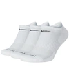 Nike Unisex Everyday Plus Cushion Training No-show Socks 3 Pairs In White