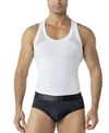 Leo Men's Stretch Moderate Compression Shaper Tank Top In White