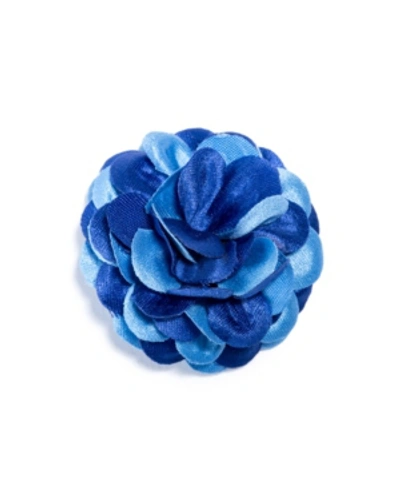 Hook + Albert Hook And Albert Dahlia Lapel Flower In Blue