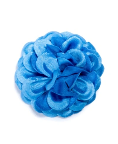 Hook + Albert Hook And Albert Large Lapel Flower In Blue