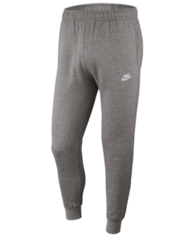 Nike Club Pocket Fleece Joggers In Charcoal Heather/anthracite/white