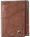 Tommy Hilfiger Men's Leather Billfold Pocket Rfid Wallet In Tan