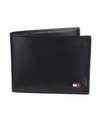 Tommy Hilfiger Men's  Leather Passcase Wallet In Black