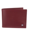 Tommy Hilfiger Men's  Leather Passcase Wallet In Red