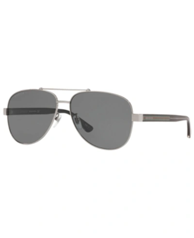 Gucci Sunglasses, Gg0528s 63 In Silver /grey