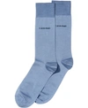 Calvin Klein Men's Socks, Giza Cotton Flat Knit Crew In Stonewash