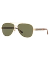 Gucci Men's Sunglasses, Gg0528s In Gold Shiny/green