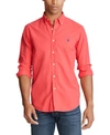POLO RALPH LAUREN MEN'S BIG AND TALL CLASSIC FIT GARMENT-DYED LONG-SLEEVE OXFORD SHIRT